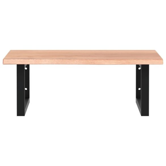 acél és tömör tölgyfa falra szerelhető mosdópolc