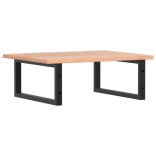 acél és tömör tölgyfa falra szerelhető mosdópolc