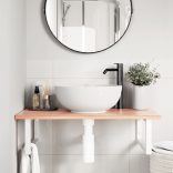 acél és tömör tölgyfa falra szerelhető mosdópolc