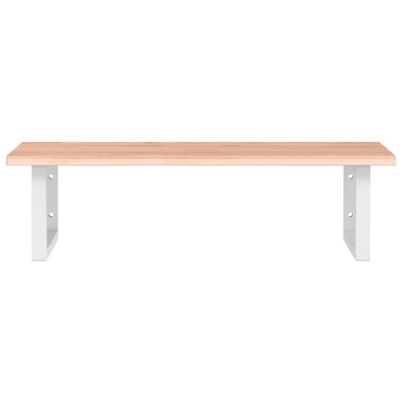 acél és tömör tölgyfa falra szerelhető mosdópolc