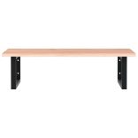 acél és tömör tölgyfa falra szerelhető mosdópolc