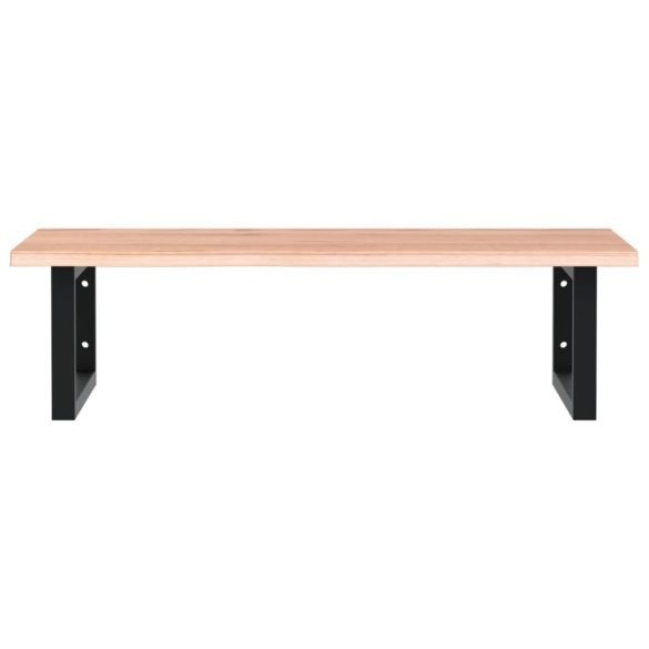 acél és tömör tölgyfa falra szerelhető mosdópolc