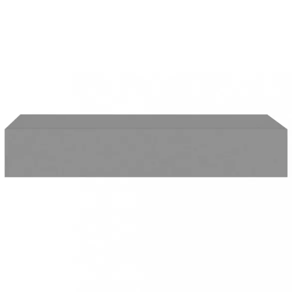 2 db szürke MDF falra szerelhető fiókos polc 60 x 23,5 x 10 cm