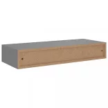 2 db szürke MDF falra szerelhető fiókos polc 60 x 23,5 x 10 cm
