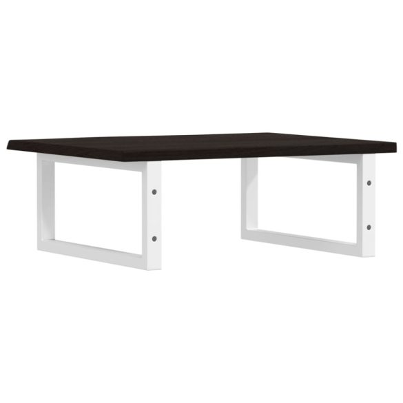 acél és tömör tölgyfa falra szerelhető mosdópolc