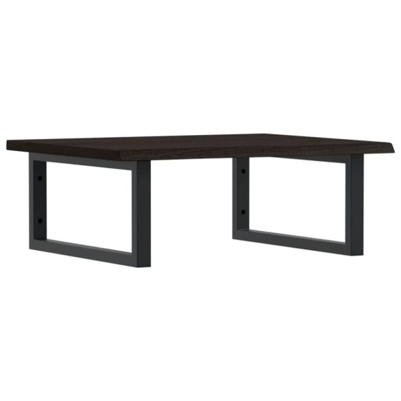 acél és tömör tölgyfa falra szerelhető mosdópolc