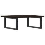 acél és tömör tölgyfa falra szerelhető mosdópolc