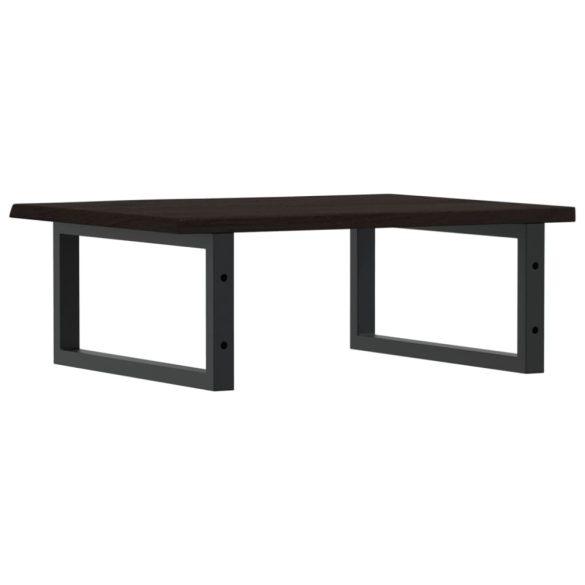 acél és tömör tölgyfa falra szerelhető mosdópolc