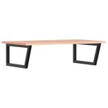 acél és tömör tölgyfa falra szerelhető mosdópolc