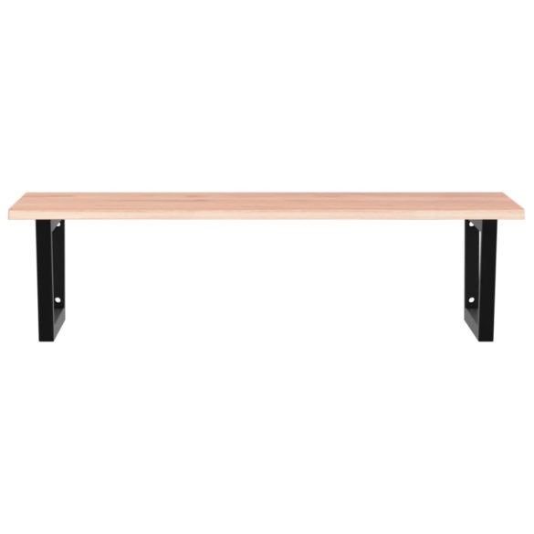 acél és tömör tölgyfa falra szerelhető mosdópolc