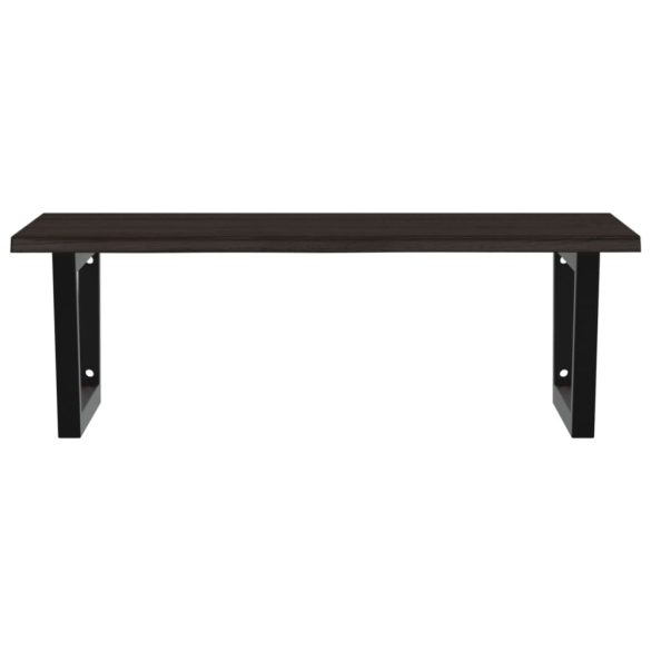 acél és tömör tölgyfa falra szerelhető mosdópolc