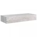 2 db betonszürke MDF falra szerelhető fiókos polc 60x23,5x10 cm