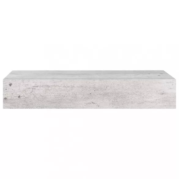 2 db betonszürke MDF falra szerelhető fiókos polc 60x23,5x10 cm