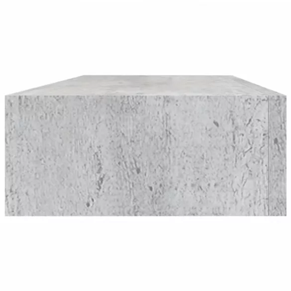2 db betonszürke MDF falra szerelhető fiókos polc 60x23,5x10 cm