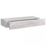 2 db betonszürke MDF falra szerelhető fiókos polc 60x23,5x10 cm