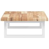 acél és tömör akácfa falra szerelhető mosdópolc