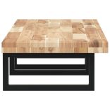 acél és tömör akácfa falra szerelhető mosdópolc