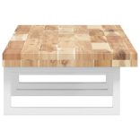 acél és tömör akácfa falra szerelhető mosdópolc