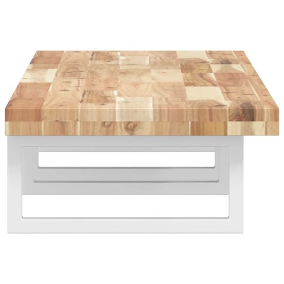 acél és tömör akácfa falra szerelhető mosdópolc