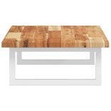 acél és tömör akácfa falra szerelhető mosdópolc