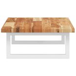 acél és tömör akácfa falra szerelhető mosdópolc