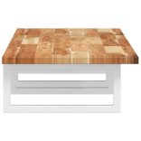 acél és tömör akácfa falra szerelhető mosdópolc