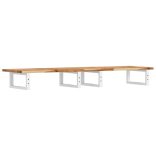 acél és tömör akácfa falra szerelhető mosdópolc