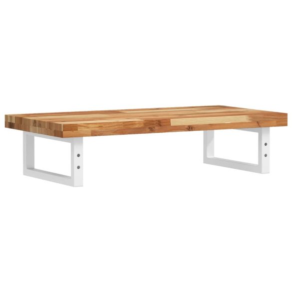 acél és tömör akácfa falra szerelhető mosdópolc