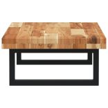 acél és tömör akácfa falra szerelhető mosdópolc