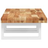 acél és tömör akácfa falra szerelhető mosdópolc