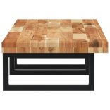 acél és tömör akácfa falra szerelhető mosdópolc