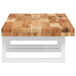 acél és tömör akácfa falra szerelhető mosdópolc