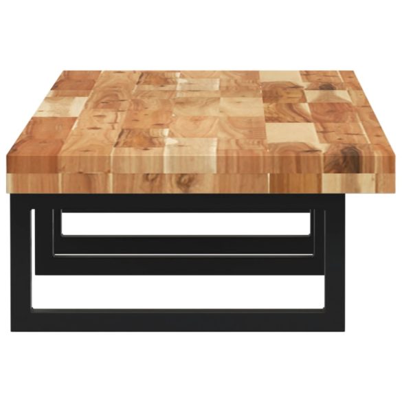 acél és tömör akácfa falra szerelhető mosdópolc