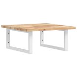 acél és tömör akácfa falra szerelhető mosdópolc