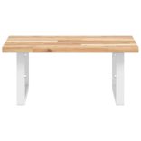 acél és tömör akácfa falra szerelhető mosdópolc