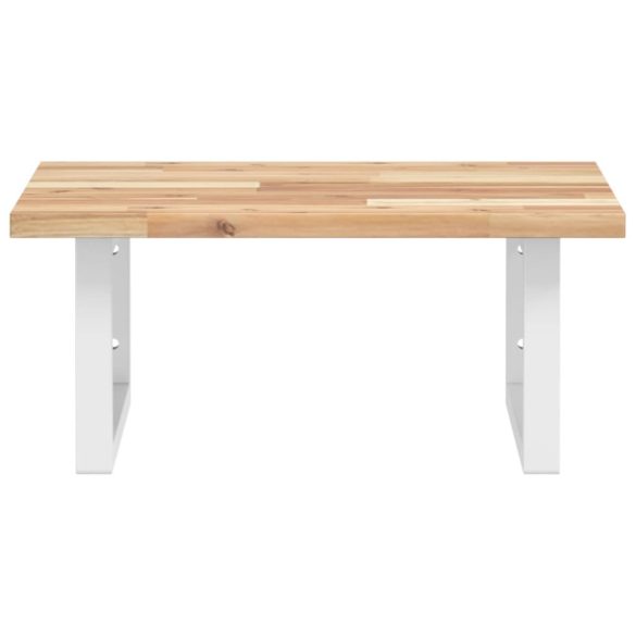 acél és tömör akácfa falra szerelhető mosdópolc