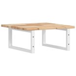 acél és tömör akácfa falra szerelhető mosdópolc