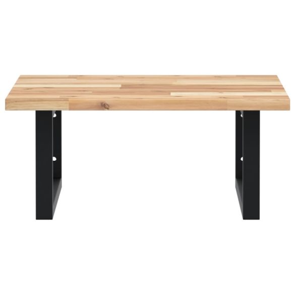 acél és tömör akácfa falra szerelhető mosdópolc