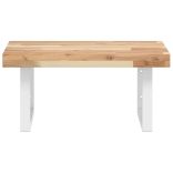 acél és tömör akácfa falra szerelhető mosdópolc