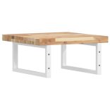 acél és tömör akácfa falra szerelhető mosdópolc