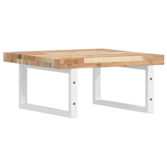 acél és tömör akácfa falra szerelhető mosdópolc