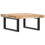 acél és tömör akácfa falra szerelhető mosdópolc