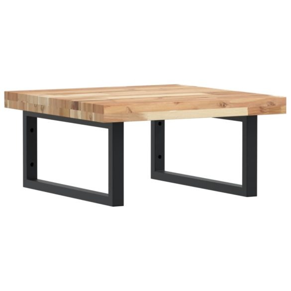 acél és tömör akácfa falra szerelhető mosdópolc