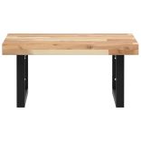 acél és tömör akácfa falra szerelhető mosdópolc