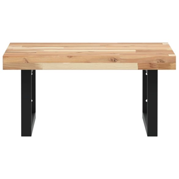 acél és tömör akácfa falra szerelhető mosdópolc