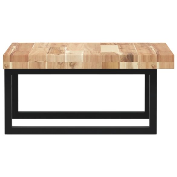 acél és tömör akácfa falra szerelhető mosdópolc