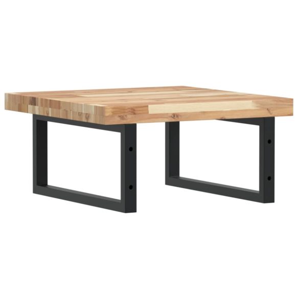 acél és tömör akácfa falra szerelhető mosdópolc