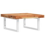 acél és tömör akácfa falra szerelhető mosdópolc