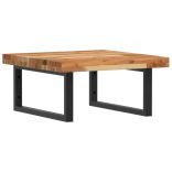 acél és tömör akácfa falra szerelhető mosdópolc