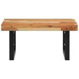 acél és tömör akácfa falra szerelhető mosdópolc